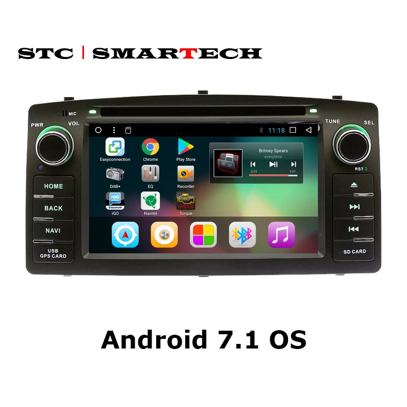 SMARTECH 2 din Android 7 1 автомобилей Радио dvd плеер gps навигации для toyota corolla E120 поддержка 4G
