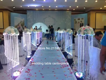 

decorated crystal pillars for weddings /without LED lighting pillar / wedding walkway