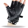 Женские перчатки из искусственной кожи LongKeeper, черные перчатки без пальцев, с заклепками, в стиле панк-рок, 1 пара ► Фото 3/6