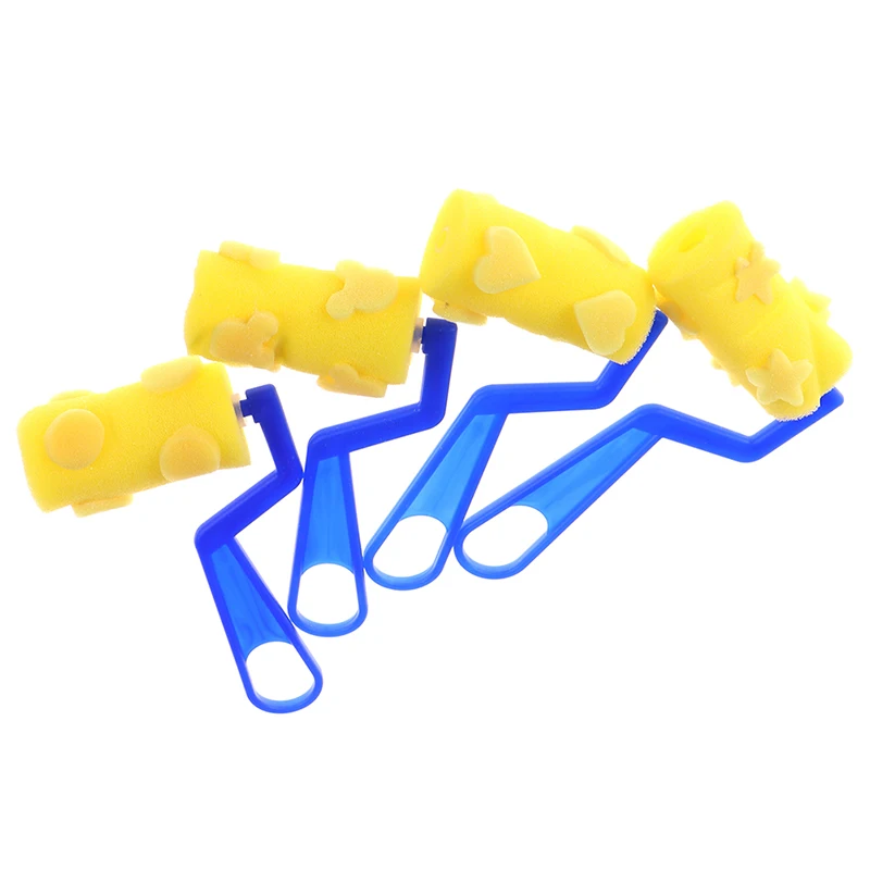 

4Pcs/lot Rotate Spin Paint Drawing Sponge Brushes Kids DIY Flower Sponge Art Graffiti Brushes Painting Tool Educational Toy