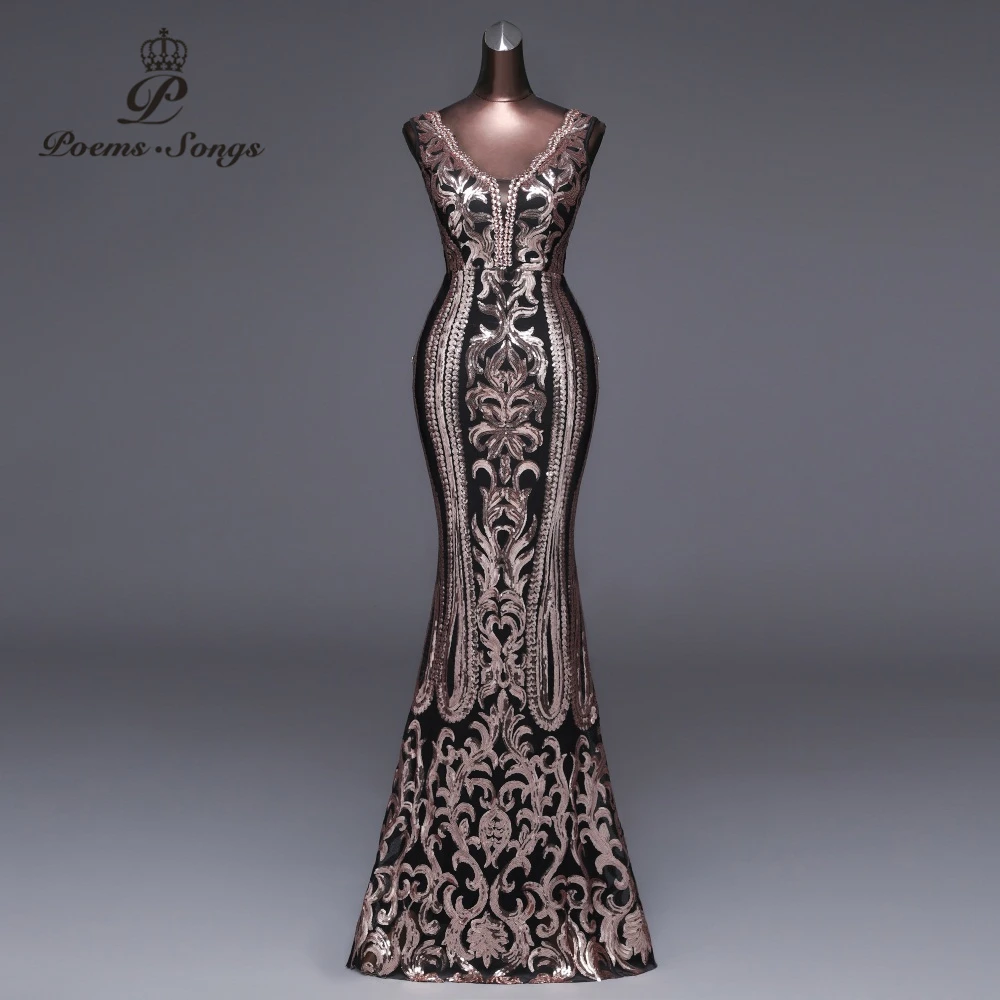 Стихи песни 2018 новый двойной V длинное вечернее платье vestido de festa Сексуальная спинки роскошные золотые блестки классическое праздничное платье для выпускного бала Стихи песни 2018 новый двойной V длинное вечернее платье vestido de festa Сексуальная спинки роскошные золотые блестки классическое праздничное платье для выпускного бала