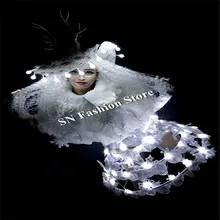 Bc69 Рождество принцессы LED костюмы бальных танцев световой женские платья шоу на сцене носит одежду DJ певица Сексуальная Бар LED