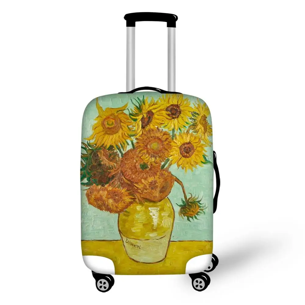 Индивидуальный толстый дорожный защитный чехол на чемодан, чехол для багажника, эластичный чехол Винсента Ван Гога, звездная ночь, принт - Цвет: LMLYH00030SML