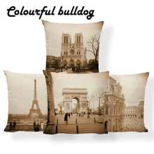 Funda De almohada De árbol De Francia Paris, almohadas Vintage con arco De triunfo, soporte De cintura para silla De Rock, Dakimakura 17X17, hecho a medida De poliéster