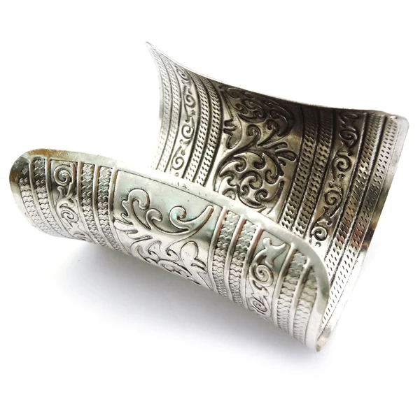 Цыганский бронзовый браслет эфиопская повязка на руку большой цветок широкая