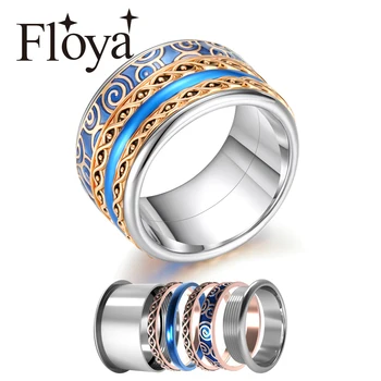

Floya Interchangeable Stainless Steel Rings Spinner Stackable Ring Arctic Symphony Collection Accessories Inner Wedding Band