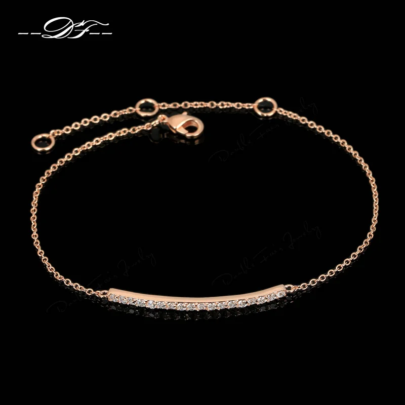

Cubic Zirconia Micro Pave Fashion Bracelets & Bangles For Women Rose Gold Color Crystal Cubic Zirconia Jewelry pulseras DWH126