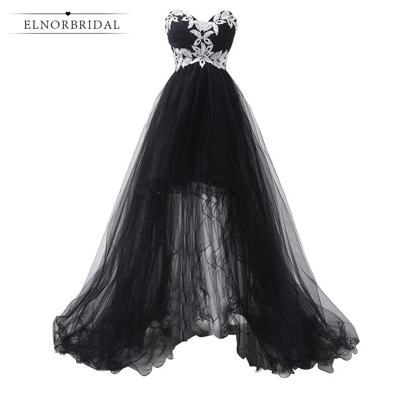 

Black Formal Evening Dress Long 2019 High Low Wedding Guest Dress Sweetheart Prom Dresses Imported Party Dress