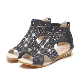 Женские сандалии, sandalia feminina, коллекция 2018 года, повседневная Летняя женская обувь в римском стиле, модные сандалии-гладиаторы с заклепками