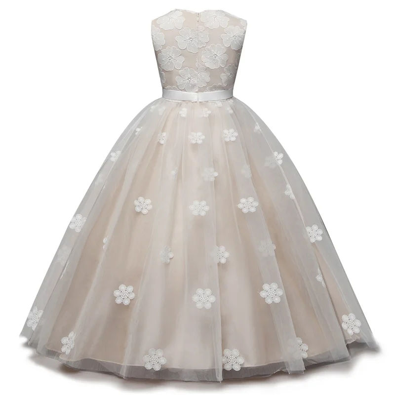 Нарядное длинное платье с цветочным узором для девочек; платье принцессы; официальная детская одежда; Детские платья для девочек; Свадебная вечерняя одежда