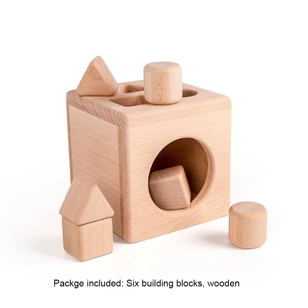 

Wooden Toys Intelligence Shape Sorting Cube Holes Box Cognitive Geometric Building Blocks Eductional Toys for Children P20