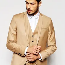 Классический стиль одна кнопка хаки Жених Смокинги друзей жениха Мужские свадебные костюмы выпускного вечера на заказ(куртка+ брюки+ жилет+ галстук) K: 310