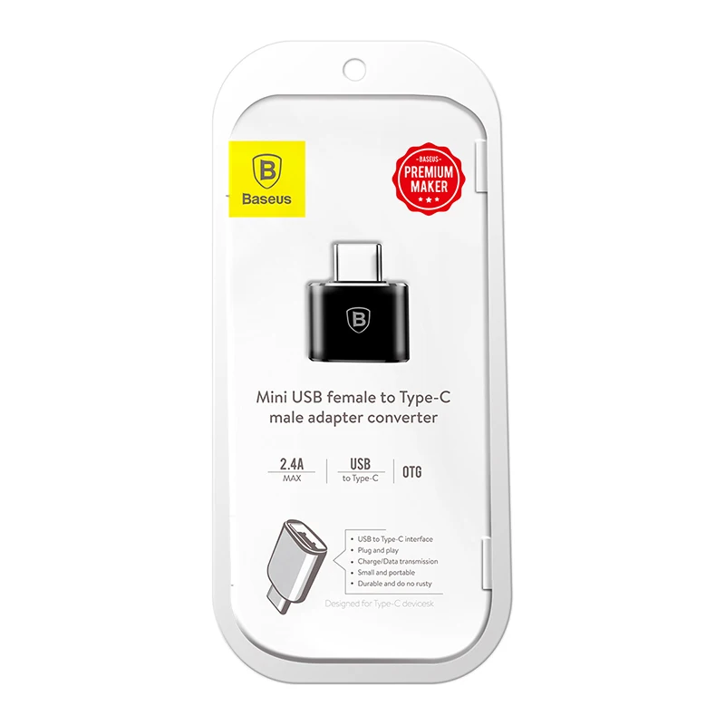 Baseus type C Мужской к USB Женский адаптер типа OTG c конвертер зарядное устройство