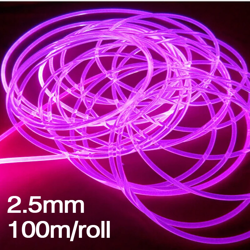 20meters PMMA Side Glow Fiber Optic Cable 6mm Decoration Star Sensorry Light 