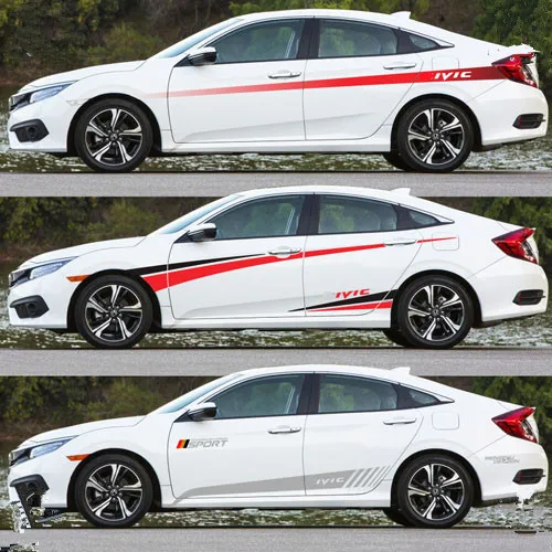 Индивидуальная боковая наклейка на юбку для Honda Civic 10 BA062|stickers for honda civic|sticker hondafor |