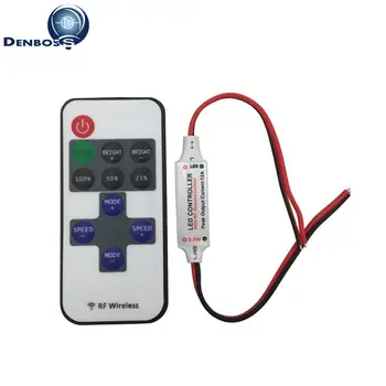 

DC 5V-12V-24V led strip RF wireless mini remote frequency smooth dimmer DC & Wire connector brightness adjust 12V led controller