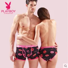 Playboy хлопковое сексуальное нижнее белье для пар с принтом красных губ, свадебное нижнее белье для пар, милое хлопковое креативное индивидуальное нижнее белье