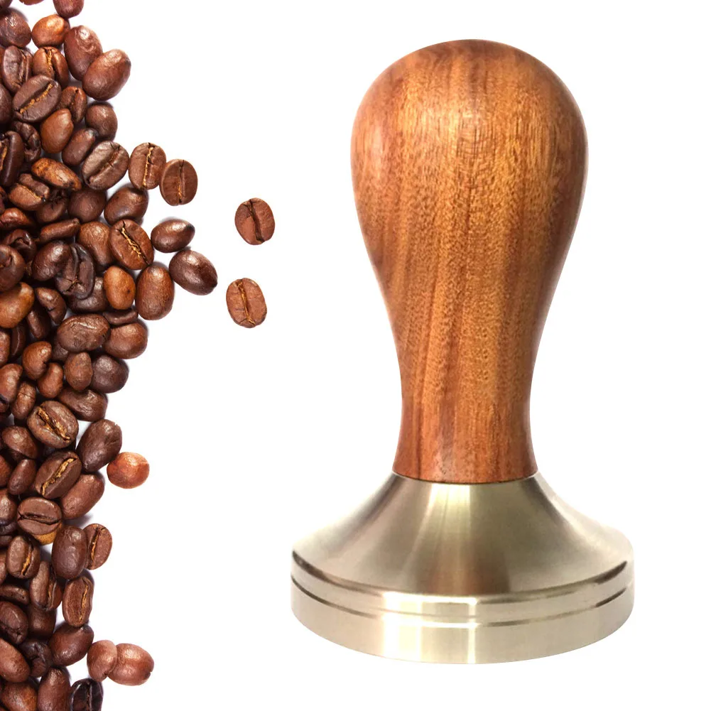 

Wooden Espresso Coffee Tamper 51mm/58mm Stainless Steel Flat Base TN88
