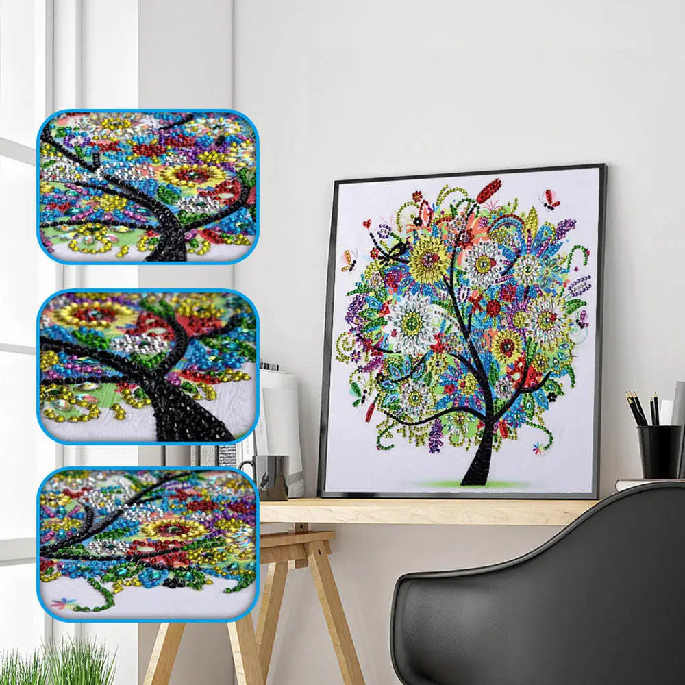 Special Shaped Diamond Painting DIY 5D Partial Drill Cross Stitch Kits Crystal Embroidery Art Craft Decor Wall Decals for Living Room Bedroom Home
