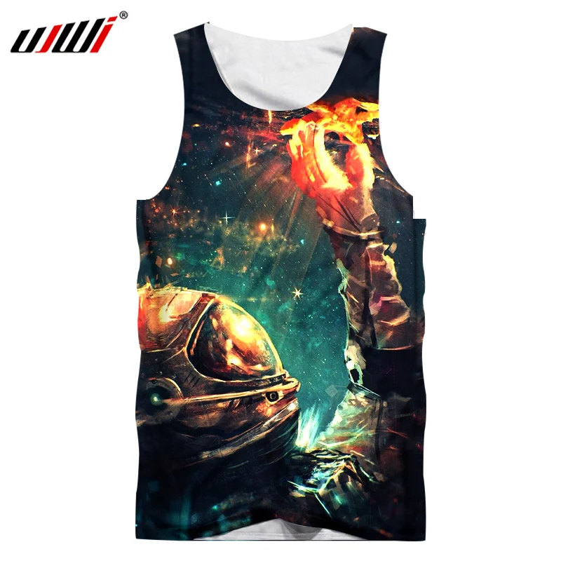 UJWI летние топы мужская майка Креативный дизайн 3d принт астронавт pick Star Tank Top Galaxy Space нательные блузки без рукавов