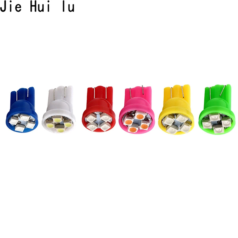 

1Pcs Ceramic Car Interior LED T10 2835 3528 4 LED W5W 168 Wedge Door Instrument Side Bulb Lamp Light Plate Lights