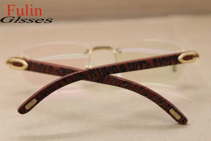 cartier prescription eyeglasses frame wood t8100864 rimless