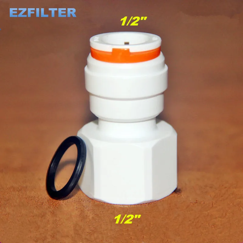 

RO/DI Quick Connect Female Straight Adapter 1/2" tube to 1/4" female thread for Water Filters
