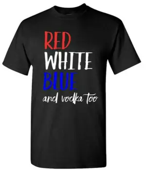 

4th of July Shirt America Shirt-Blue Red and White and Vodka Too T-shirt (3)