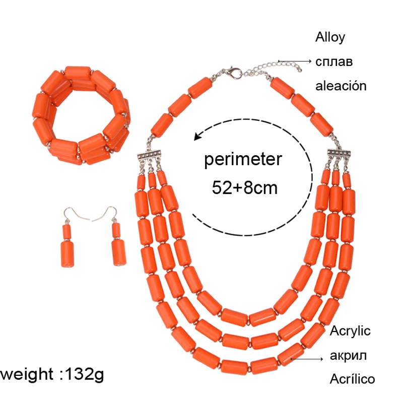 6 цветов, Африканский бисер, ювелирный набор, нигерийский Свадебный чокер,, массивное модное Макси ожерелье, набор для женщин