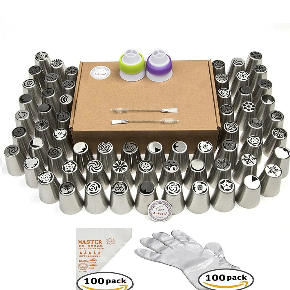 

63 Models Cake Decorating Tools Russian Piping Cake Icing Nozzles Set Cake Tools DIY Rose Nozzles Tips Icing Piping Nozzles Set
