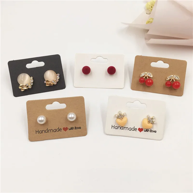 

Earring Card Jewelry Square Display Hang Paper Earring Ear Stud Eardrop Cards For Package With Hang Hole Earring Card 50Pcs/Lot