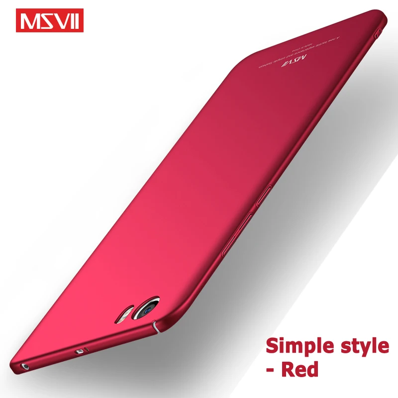 Xiaomi mi 5 Чехол Msvii тонкий кожаный чехол Матовые чехлы для Xiaomi mi 5S mi 5S чехол Xio mi 5(сделай сам) чехол для Xiaomi mi 5 S M5 чехол s 5,15" - Цвет: Simple red