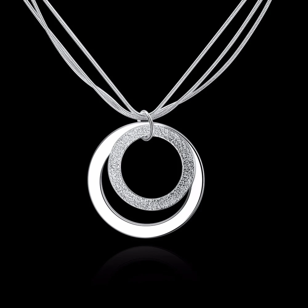 LEKANI повседневное ожерелье с двойной подвеской 925 стерлингового серебра кулон аксессуары Mujer блокировки воротник для женщин Подарки другу