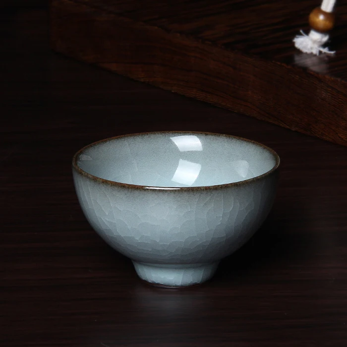 

Chinese Rare Longquan Top Grade Celadon Hundredfold Crackle China Teacup Tea Bowl 62ml For Art Collection By Artist Xiaobao Wu