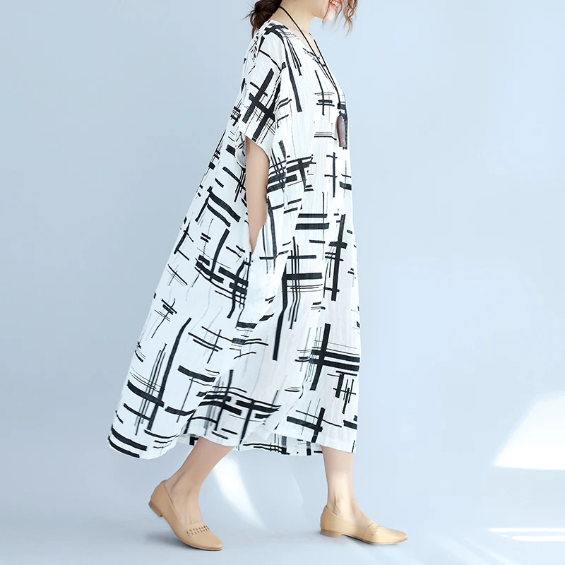 Женское длинное платье с рукавами летучая мышь Vestido 3XL 4XL 5XL 6XL 7XL летнее свободное