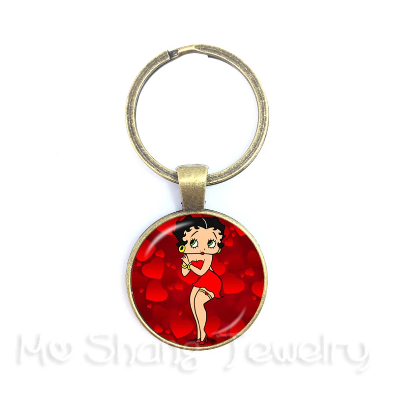 2018New Сексуальная Betty Boop серия стекло, кабошон брелок ручной работы пряжка для рюкзака подарок Ior Friend