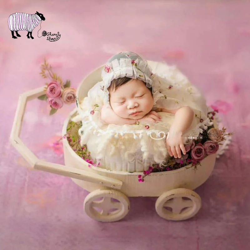 Новорожденных подставки для фотографий деревянный автомобиль фото для студийной съемки позирует коляска корзина младенцев bebe fotografia