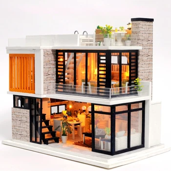 

Florence Miniatures Doll House Children Handmade Furniture Miniaturas Dollhouse Toys Children DIY 3D Apartment Dollhouses Gifts