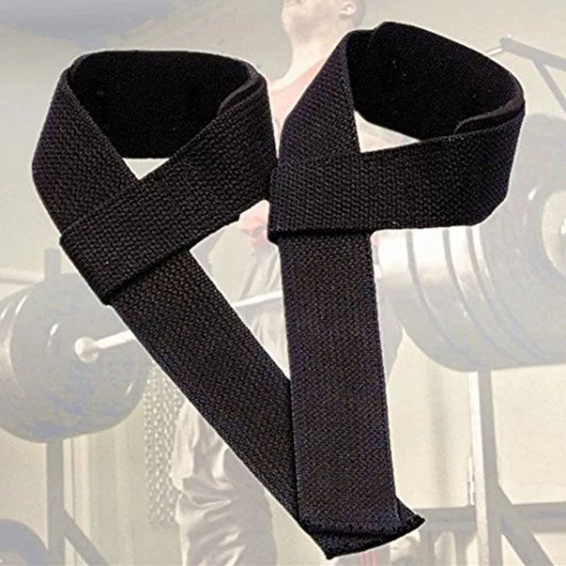 Cotton Weight Lifting Hand Wrist Support Gym Straps Brace Protection Black