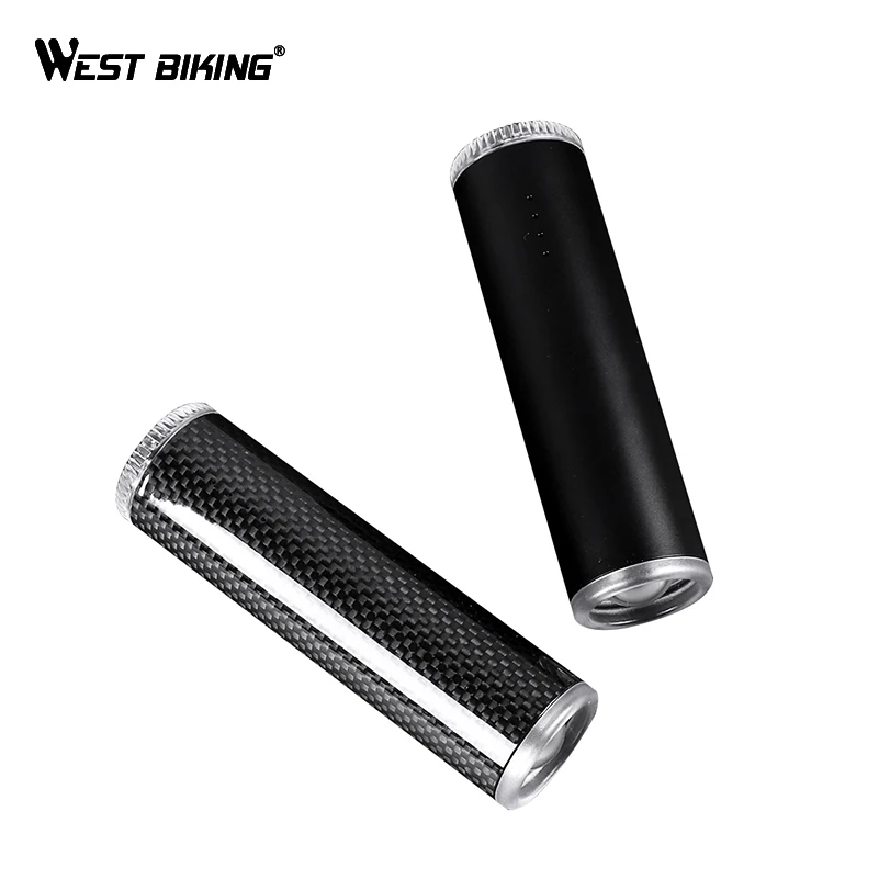 Sale WEST BIKING Bicycle Light Carbon Fiber/Aluminium Alloy USB Rechargeable Flashlight Waterproof Cycling Headlight Bike Front Light 2