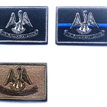 Военные эмблемы индивидуализированные вышитые заплатки Луизиана флаг патч крюк США нашивки тактические для кепки куртка