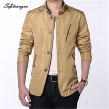Mens Casual Business Slim Fit Zipper Single-breasted Stand Collar Personality Fashion Jacket Spring Autumn Winter Coats & Jacket stand collar half breasted mens tee