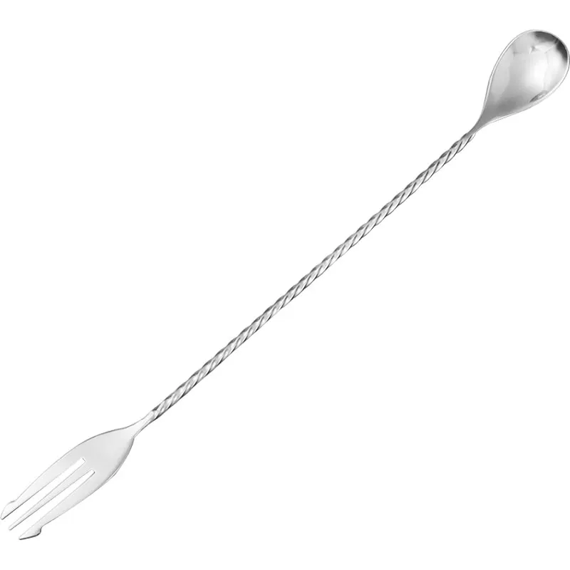 Stainless Steel Cocktail Mixing Spoon Long Cocktail Shaker Spoon Barware Stirring Spoon Twisted Bar Spoon-30CM Black 