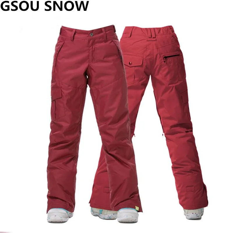 Женские непромокаемые ветрозащитные лыжные брюки Gsou Snow Professional для катания на