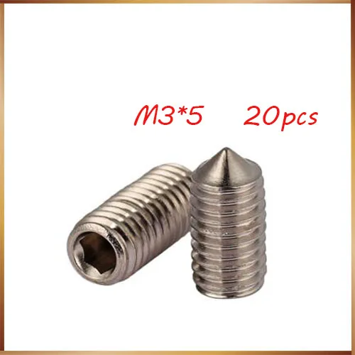20PCS Stainless steel 304 Tip Tightening Machine Headless Screws M3 * 5