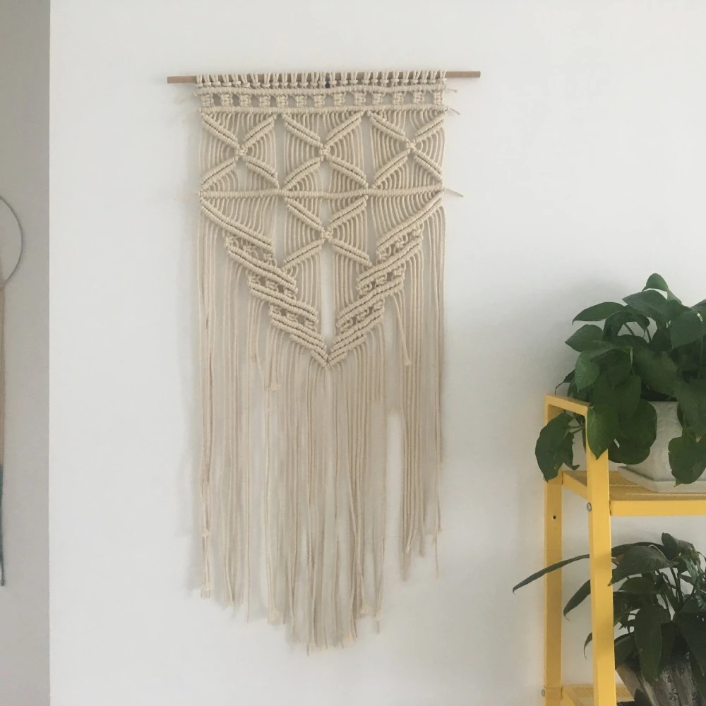 織りタッセル壁掛け手作りマクラメ家の装飾レトロ北欧キッズクラフト手作りの壁装飾 Wind Chimes Hanging Decorations Aliexpress