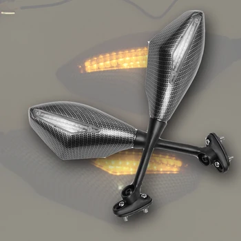 

1 Pair Motorcycle Integrated Turn Signal Mirrors Side Rearview Mirror Front Back LED For Suzuki Bandit 1200 GSF 1200GSF