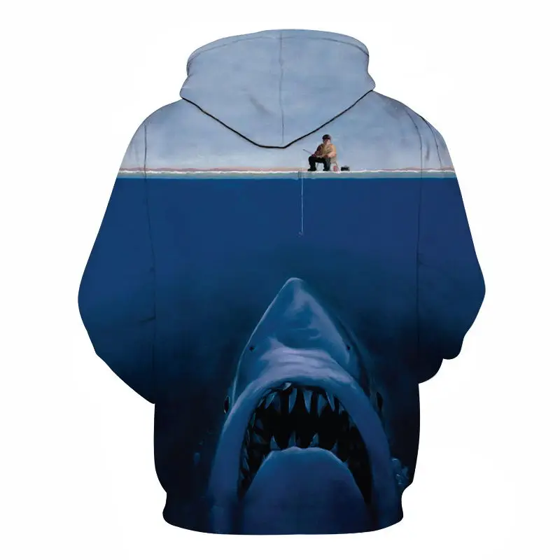 Аниме элегантный Акула печати Мода 3D Толстовка с капюшоном крутой пуловер дропшиппинг и Gone Ice Fishing толстовки с капюшоном