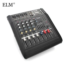 ELM Mini Karaoke Audio Mixer Controller 4Channel Microphone Sound Mixing Console Amplifier With USB Built-in 48V Phantom Power