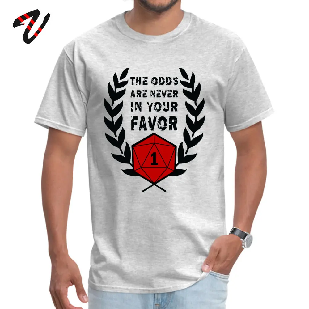2018 New Men T-Shirt Crazy Cool Tops Shirts 100% Cotton Short Sleeve Slim Fit Tee Shirts O Neck Top Quality The Odds Are Never In Your Favor12489 grey